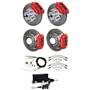 Wilwood 64-74 Chevy A F X Body 4 Wheel Man Disc Brake Kit 11" Plain Red Caliper