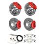 Wilwood 67-69 Camaro 4 Wheel Disc Big Brake Kit Plain Rotor Red Caliper