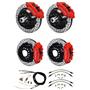 Wilwood 64-72 Chevelle El Co 4 Wheel Disc Big Brake Kit 13" Drilled Red Caliper