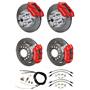 Wilwood 64-74 Chevy A F X Body 4 Wheel Disc Brake Kit 11" Plain Red Caliper