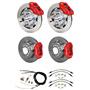 Wilwood 70-73 Mustang 4 Wheel Disc Big Brake Kit 12" Plain Rotor Red Caliper