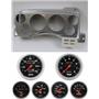 87-89 Mustang Silver Dash Carrier w/ Auto Meter Sport Comp Mechanical Gauges