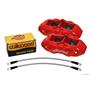 WILWOOD RED BRAKE CALIPER, PAD, AND LINE KIT, 4 PISTON FRONT, 1965 - 1982 CHEVROLET CORVETTE, C2, C3