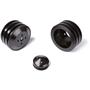 Stealth Black Ford Small Block Pulley Kit - 3V WP / 3V Crank, 4 Bolt, AC on Radiator Side