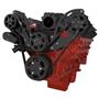 CVF Racing Black Chevy LS Engine High Mount Serpentine Kit - AC & Alternator