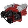 CVF Racing Black Chevy Small Block V-Belt System - Alternator & Power Steering, LWP