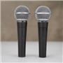 2 Shure SM58 Dynamic Vocal Microphones w/ Clips & Replacement Grille #56949