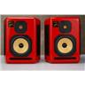 KRK Expose E8 Custom Red 2-Way Active Studio Monitors Pair Recapped #56466