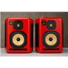 KRK Expose E8 2-Way Active Studio Monitor Speakers (Custom Red) Serviced #56467