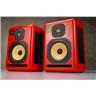 KRK Expose E8 2-Way Active Studio Monitor Speakers (Custom Red) Serviced #56467