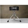 Pork Pie Solid Black Top Double Braced Round Drum Throne #55906