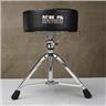 Pork Pie Solid Black Top Double Braced Round Drum Throne #55906