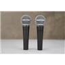 2 Shure SM58 Dynamic Vocal Microphones w/ Clips & Replacement Grille #56949