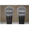2 Shure SM58 Dynamic Vocal Microphones w/ Clips & Replacement Grille #56949