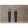 2 Shure SM58 Dynamic Vocal Microphones w/ Clips & Replacement Grille #56949