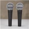 2 Shure SM58 Dynamic Vocal Microphones w/ Clips & Replacement Grille #56949