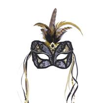 Black and Gold Lace Venetian Mask