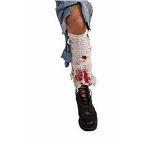 Bloody Leg Bandage Wound Zombie Costume Accessory Gag Prank Joke Prop