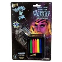 Black Light Neon Makeup Sticks with Sharpener and Blacklight