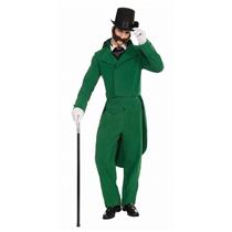 Caroling Gentleman Adult Christmas Caroler Green Suit Costume