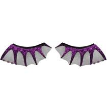 Bat Wing Fake False Eyelashes Purple Black