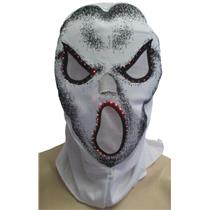 White Fiber Optic Skull Hood Costume Accessory