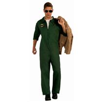 Men's Green Aviator Pilot Jumpsuit Adult Costume
