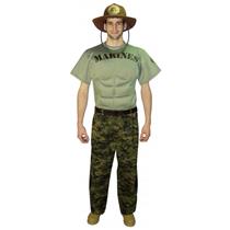 Marines Military Soldier Muscle Chest Adult Uniform Costume Large