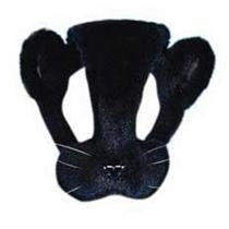 Black Cat Plush Animal Mask on Headband
