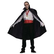 Black Polyester Vampire Disguise Cape 45" Long Full Length with Collar 75051