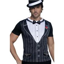 Fever Male Gangster Suit Tuxedo Costume Shirt Size Medium