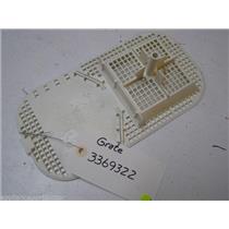 WHIRLPOOL DISHWASHER 3369322 GRATE USED PART ASSEMBLY