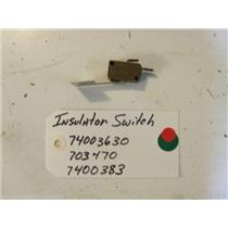 MAYTAG STOVE 74003630 Insulator, Switch  703470  7400383  USED PART ASSEMBLY