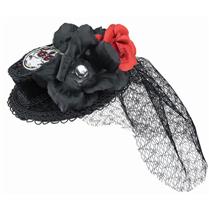Day of the Dead Mini Coffin Hat with Veil