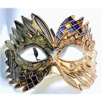 Blue Black Gold Falcon Mardi Gras Eye Festive Party Mask
