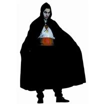 Wizard Vampire Black Nylon Hooded Cape Full Length 56"