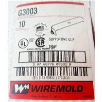 *BOX OF 10* WIREMOLD G3003 SUPPORTING CLIPS, GRAY, FOR 3000 SERIES RACEWAY - NE