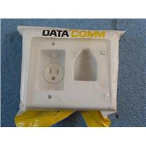 Data Comm Recessed Low Voltage Cable Plate W/ Recessed Power 45-0021-WH
