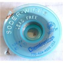 CHEMTRONICS SODER-WICK SIZE #4, 40-4-10, 10 FT, LEAD FREE DESOLDERING BRAID NEW