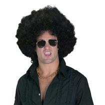 Economy High Afro Wig with Purple Pick