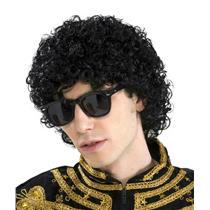 80's Pop King Michael Jackson Short Black Afro Look Adult Wig