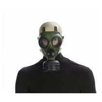 Green Adult Costume Gas Mask with Black Ventilator