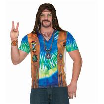 Men's Realistic Instant Male Hippie Sublimation T-Shirt Adult Size Medium
