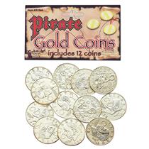 12 Fake Pirate Gold Coins Costume Accessory