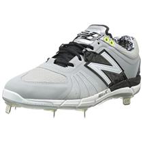New Balance Men's L3000v2 Metal Low Baseball Shoe, grey/black, 15 D US