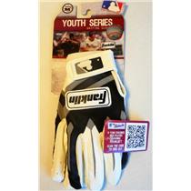 Franklin Youth Series Batting Gloves Size M BLK/WHT