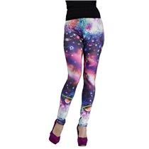 Fun World Cosmic Celestial Galaxy Print Comfy Stretch Leggings