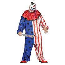 Fun World Men's Plus Size Evil Clown Costume Jumpsuit and Mask up to 300 lbs.