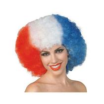 America The Beautiful Red White and Blue 4th of July Patriotic Adult Afro Wig