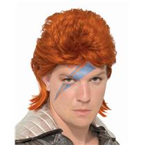 80s Orange Bowie Rock Star Wig
